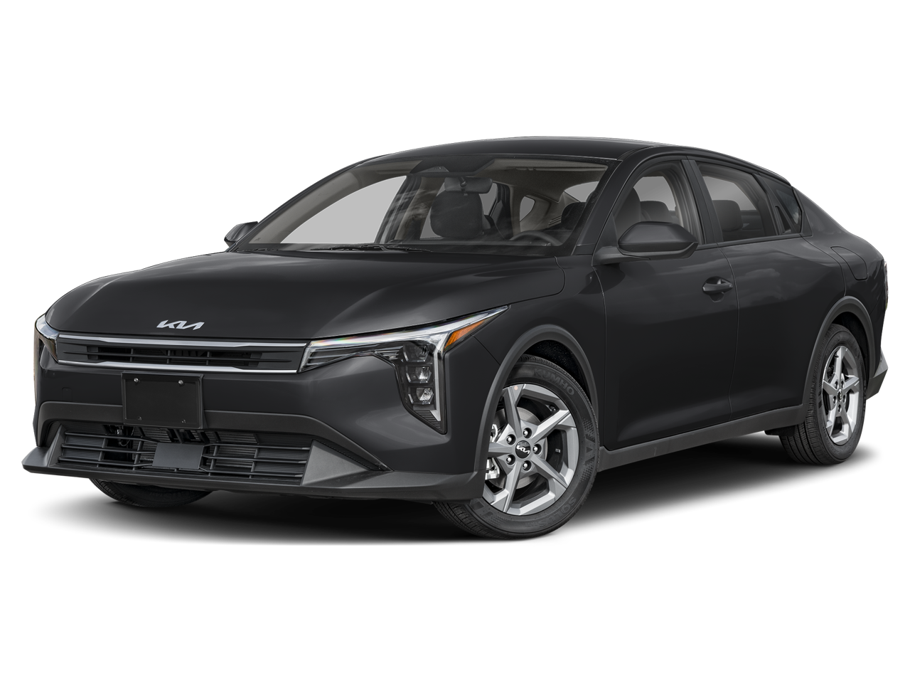 2026 Kia K4 LXS in Aurora Black Pearl — front three-quarter view