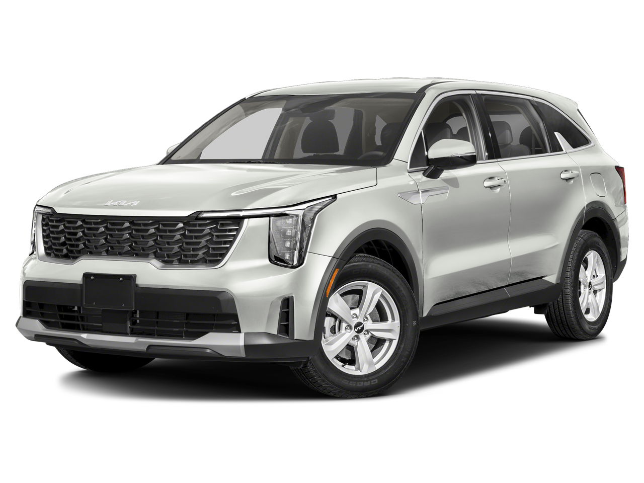 2026 Kia Sorento LX in Ivory Silver — front three-quarter view