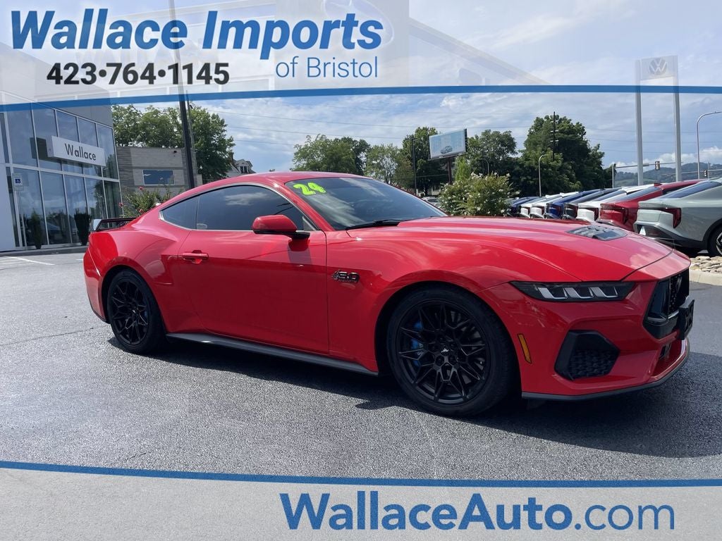 2024 Ford Mustang GT Premium in Race Red — front three-quarter view