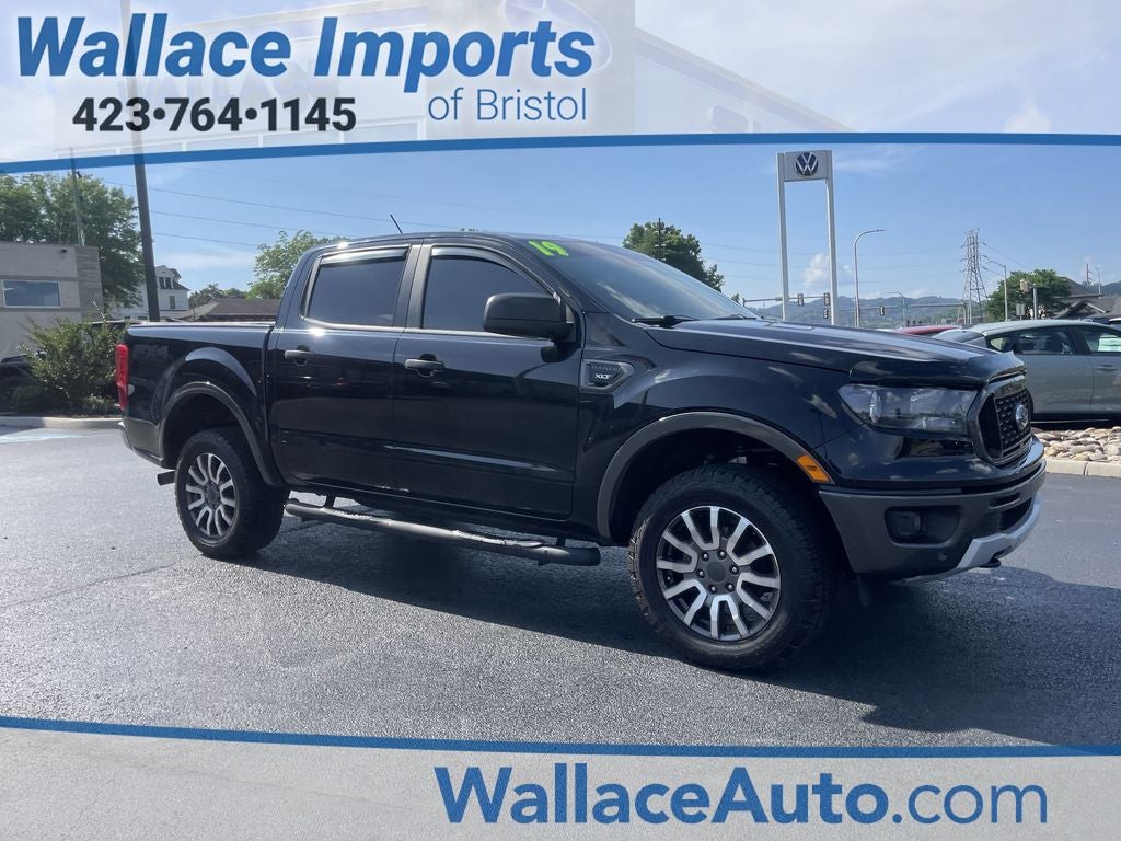 2019 Ford Ranger XLT in Shadow Black — front three-quarter view