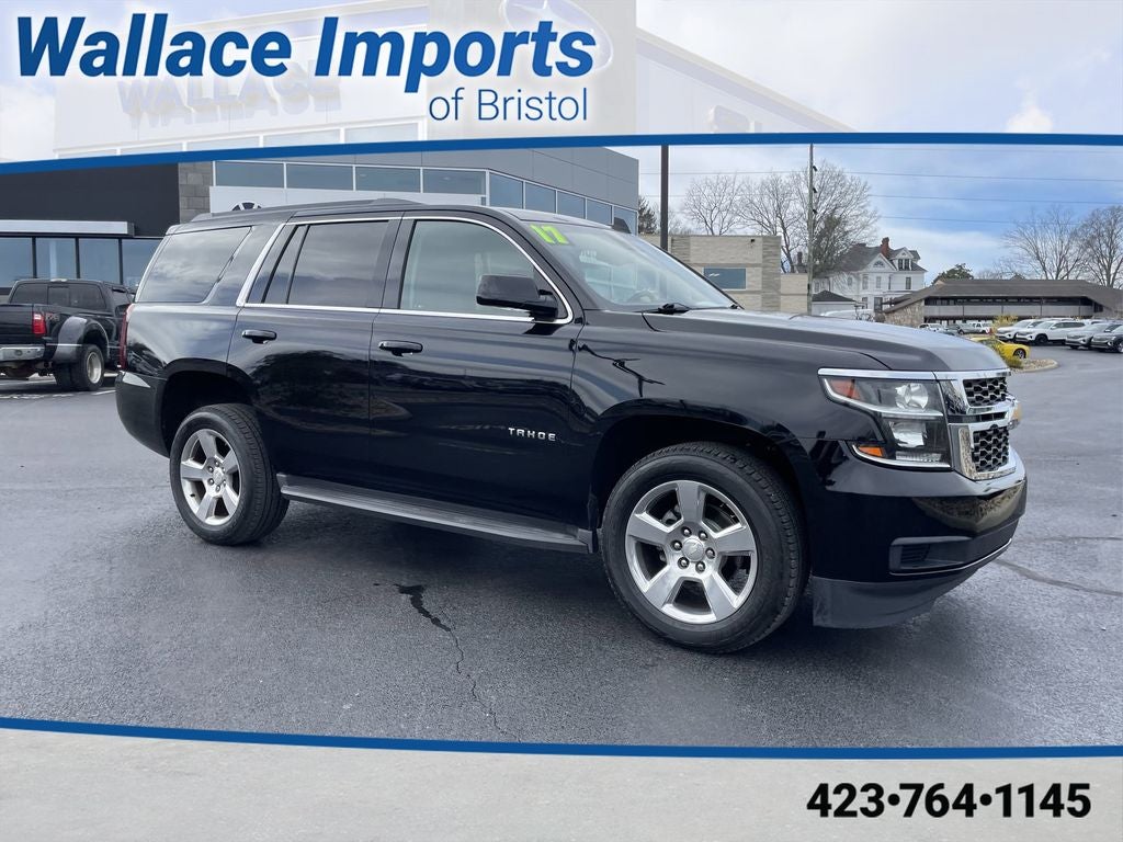 2017 Chevrolet Tahoe LT in Black — front three-quarter view