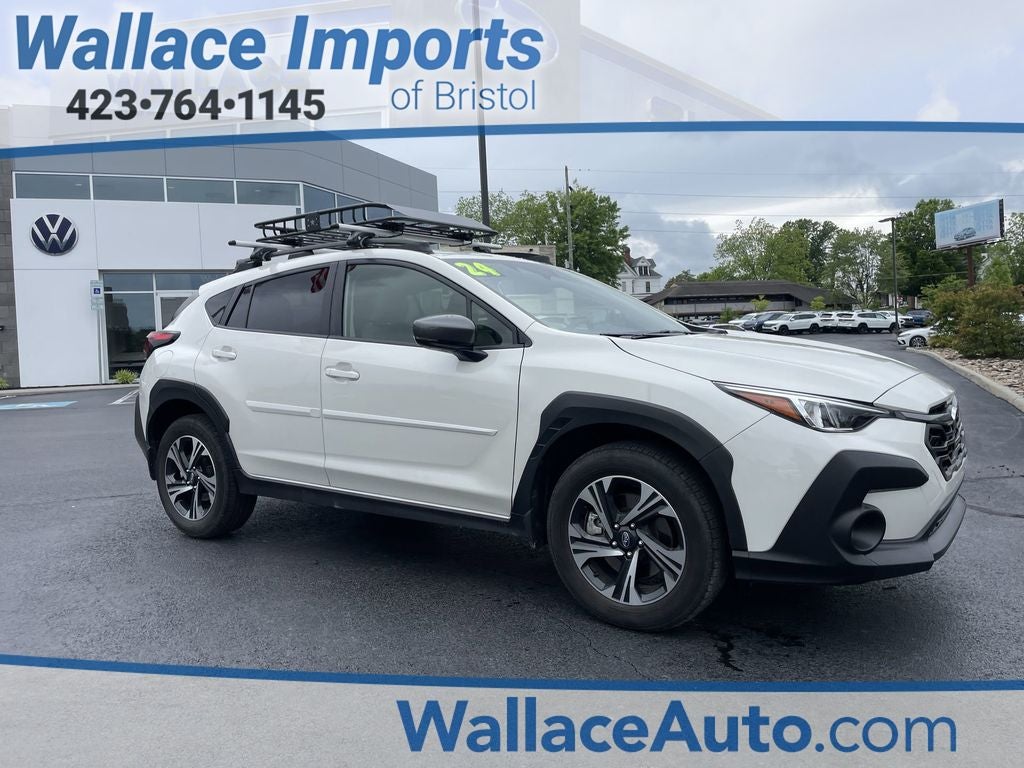 2024 Subaru Crosstrek Premium in Crystal White Pearl — front three-quarter view
