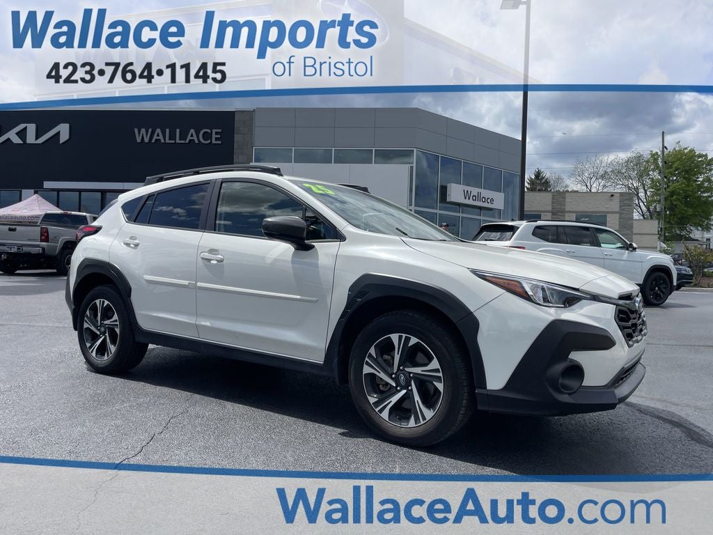2025 Subaru Crosstrek Premium in Crystal White Pearl — front three-quarter view