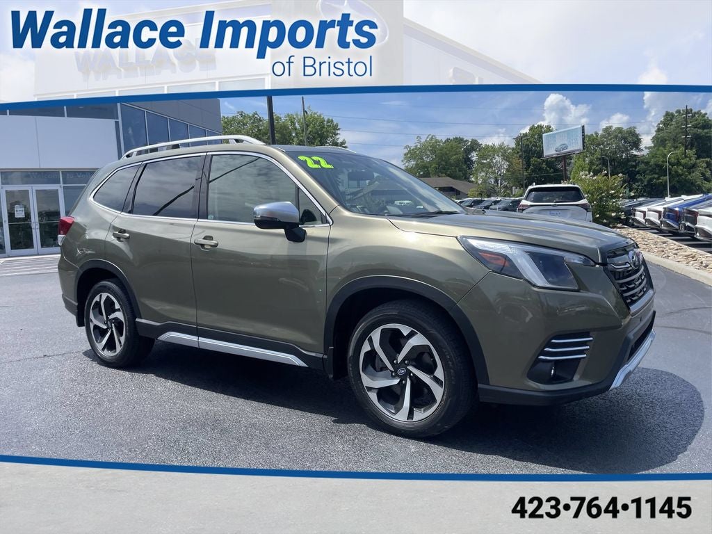 2022 Subaru Forester Touring in Autumn Green Metallic — front three-quarter view