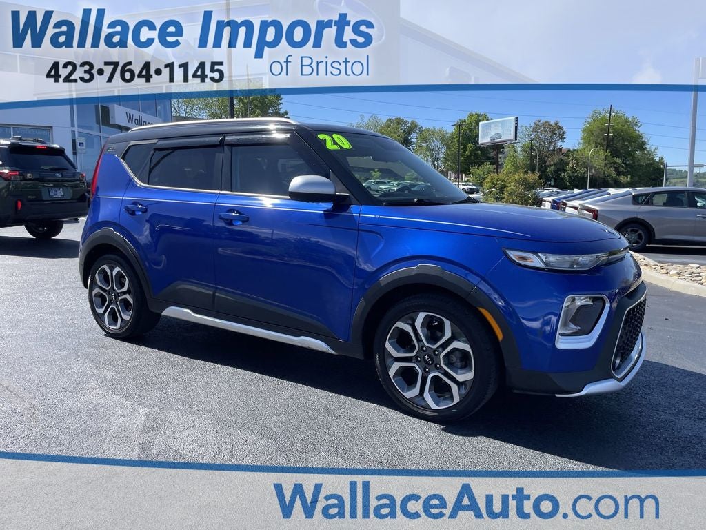 2020 Kia Soul X-Line in Cherry Black/Blue Roof — front three-quarter view