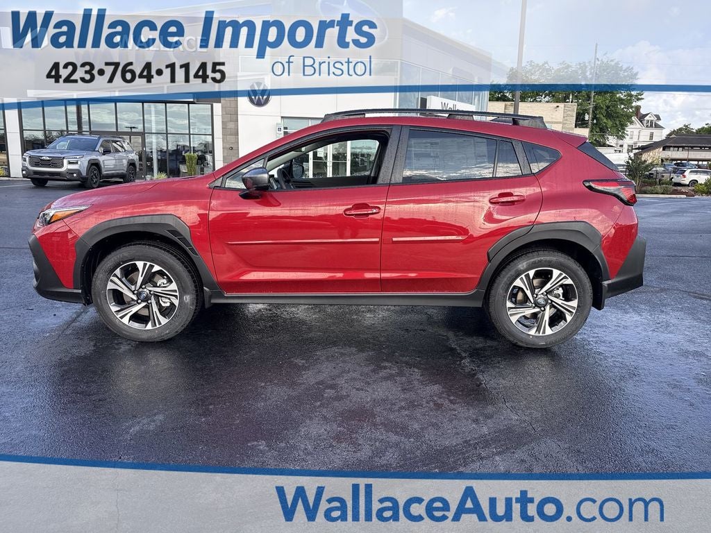 2026 Subaru CROSSTREK Premium in Lithium Red Pearl — front three-quarter view