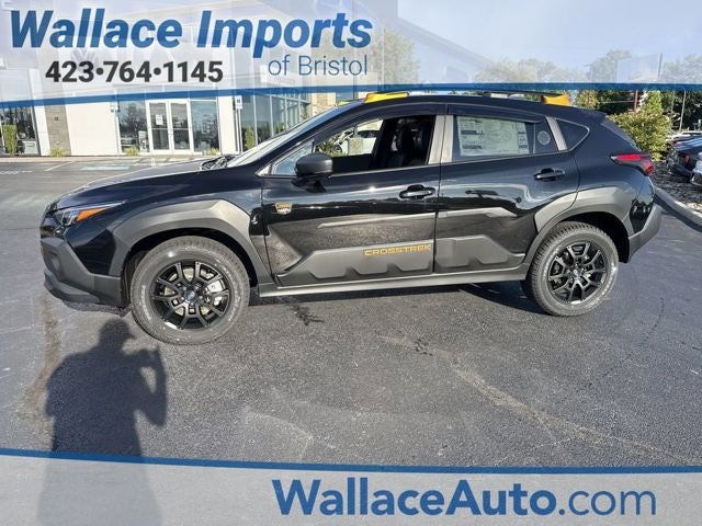 2026 Subaru CROSSTREK Wilderness in Crystal Black Silica — front three-quarter view