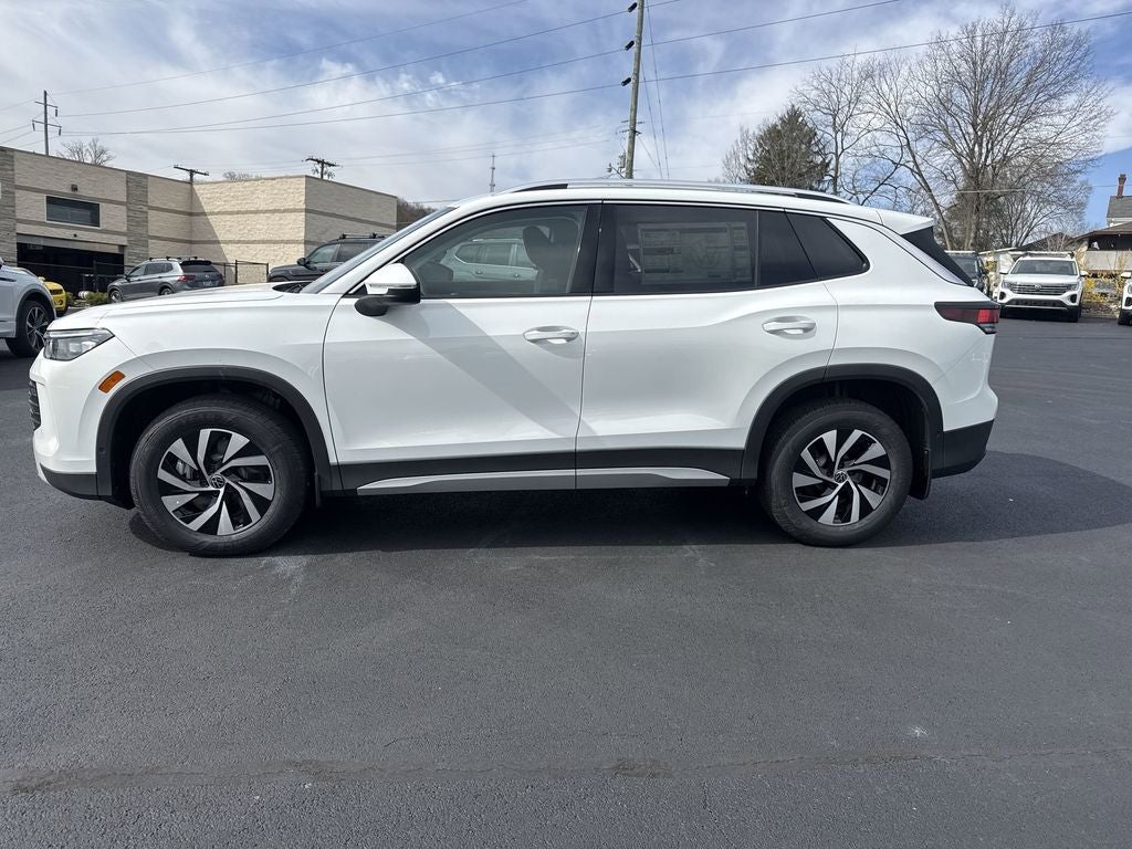 2026 Volkswagen Tiguan 2.0T S in Pure White — front three-quarter view