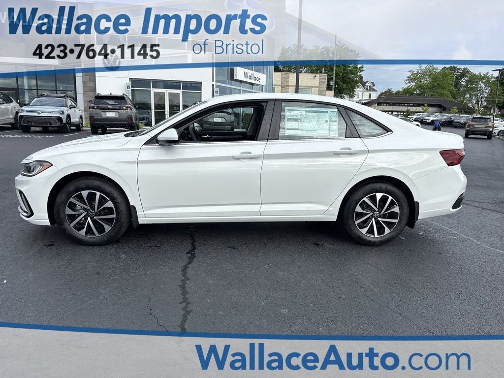 2026 Volkswagen Jetta 1.5T S in Pure White — front three-quarter view
