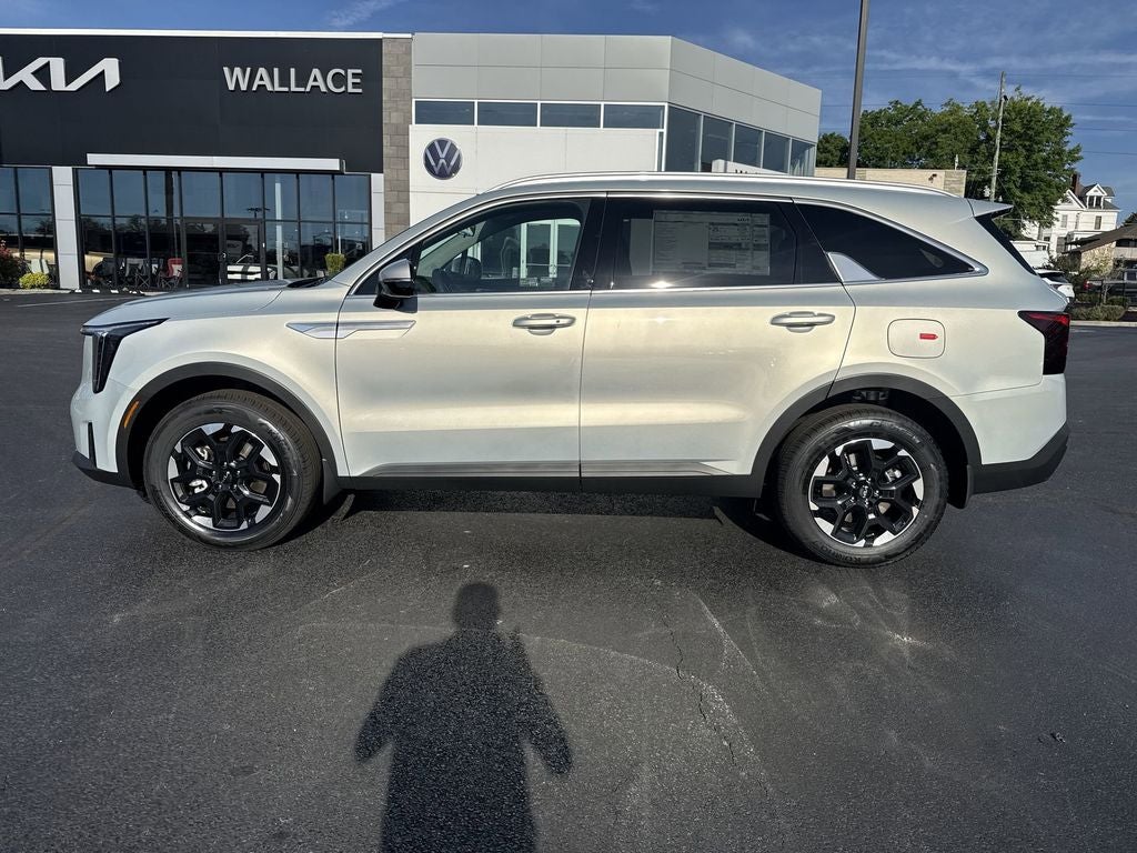 2026 Kia Sorento S in Ivory Silver — front three-quarter view