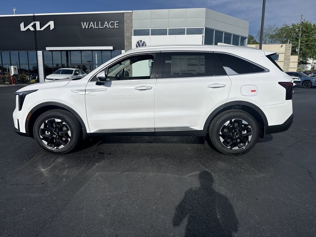 2026 Kia Sorento S in Glacial White Pearl — front three-quarter view