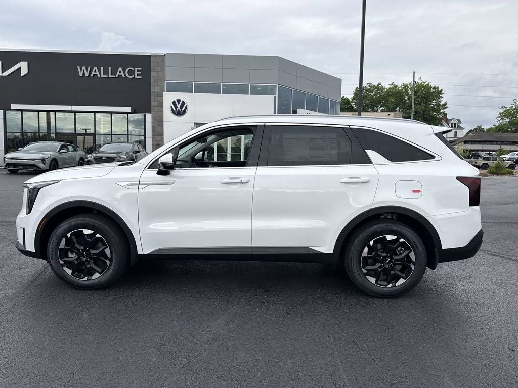 2026 Kia Sorento S in Glacial White Pearl — front three-quarter view