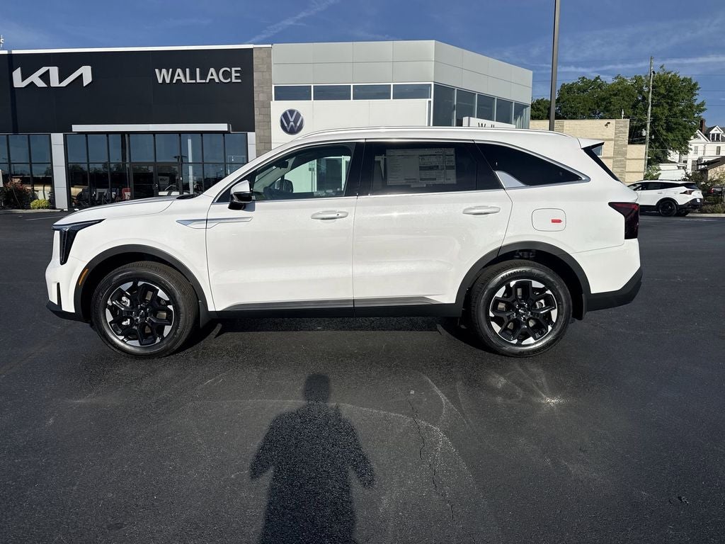 2026 Kia Sorento S in Glacial White Pearl — front three-quarter view