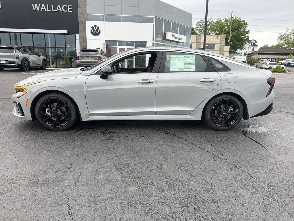 2026 Kia K5 GT-Line in Wolf Gray — front three-quarter view