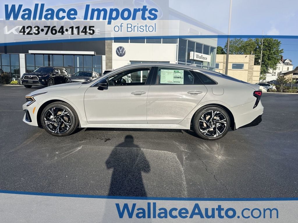 2026 Kia K5 GT-Line in Wolf Gray — front three-quarter view