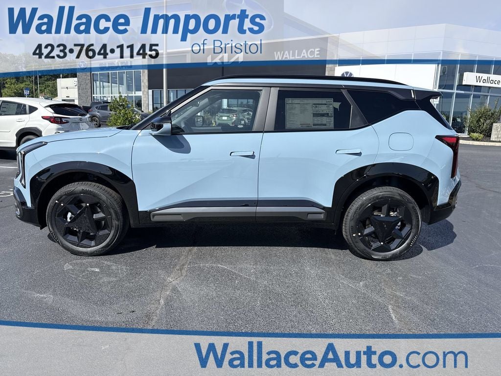 2027 Kia Seltos X-Line S in Frost Blue — front three-quarter view