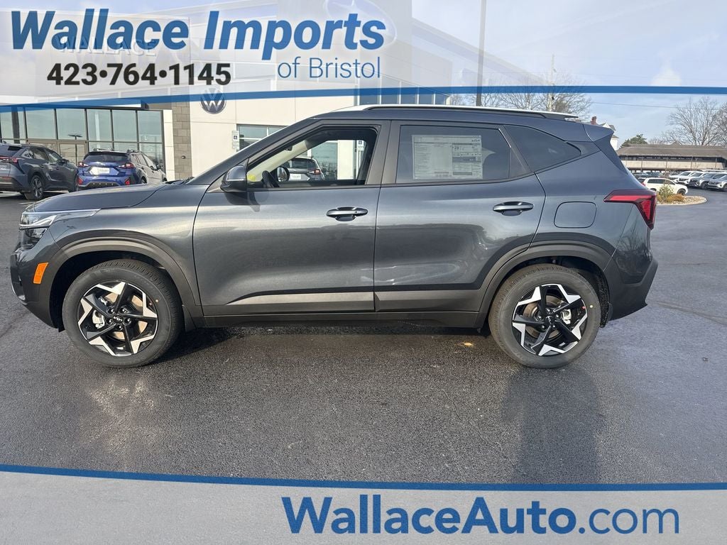 2026 Kia Seltos S in Gravity Gray — front three-quarter view